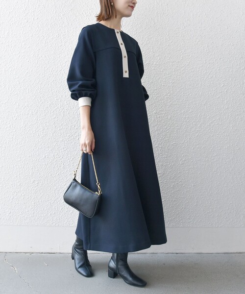 ships any ワンピース SHIPS any 「SHIPS any」 長袖ワンピース ONE SIZE ネイビー