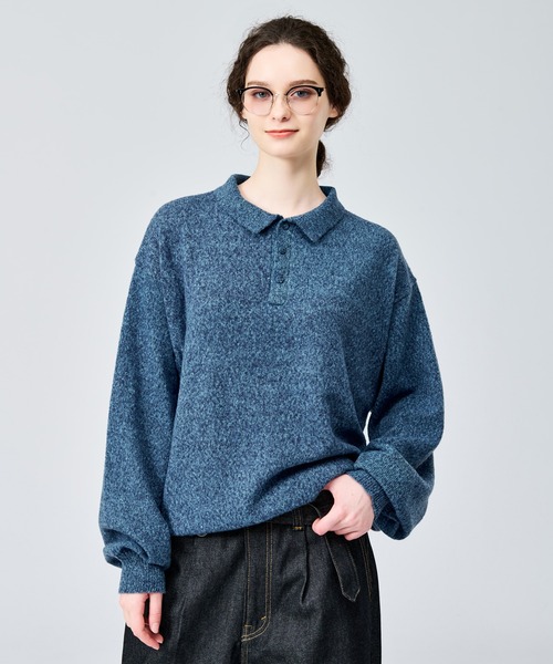 WETTEMPT セーター ニット MERANGE KNIT POLO / メランジニットポロ 
