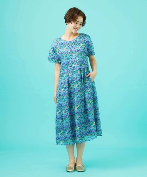 「Jocomomola」 半袖ワンピース 40 イエロー レディースの画像