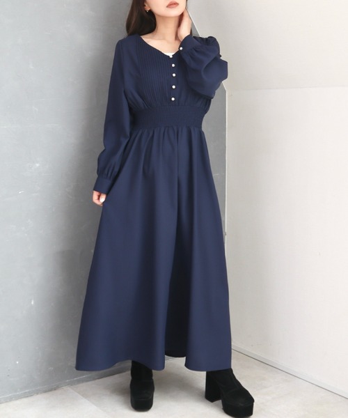未使用品CECIL McBEEワンピース（フリーサイズ） CECIL McBEE（セシルマクビー） ワンピース 胸元プリーツワンピース