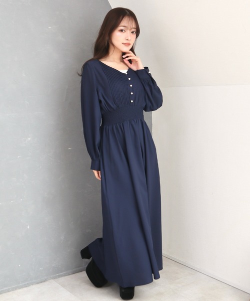 CECIL McBEE（セシルマクビー） ワンピース 胸元プリーツワンピース