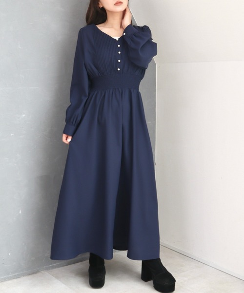 CECIL McBEE（セシルマクビー） ワンピース 胸元プリーツワンピース