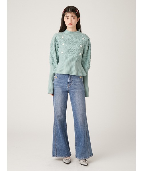 「LILY BROWN」 長袖ニット FREE ミント レディース_画像6