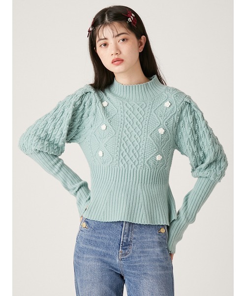 「LILY BROWN」 長袖ニット FREE ミント レディース_画像8