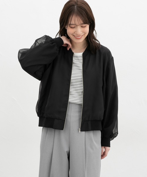 Honeys（ハニーズ） uvカット ブルゾン アウター シアー重ねブルゾン