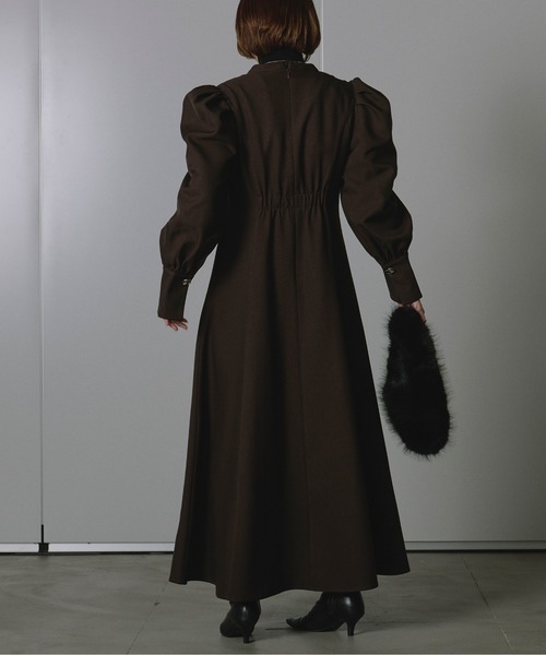 「Ezick」 長袖ワンピース FREE ブラウン レディース_画像2