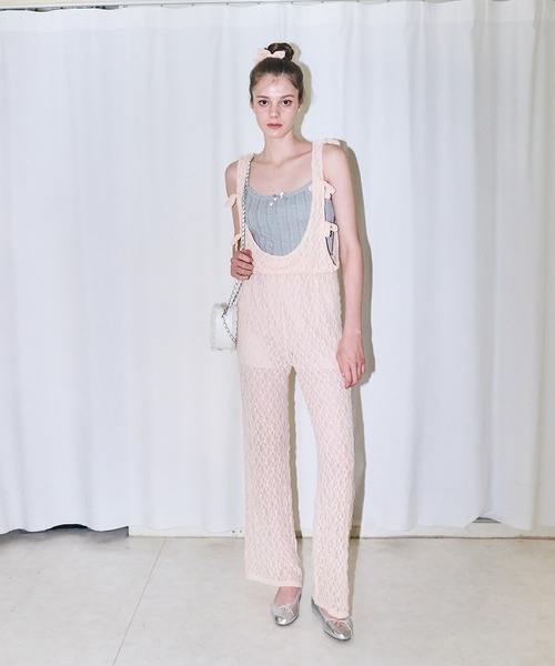サロペット オーバーオール 「mieya mieya」BABY LACE SALOPETTE/ベビーレースサロペット レディース_2