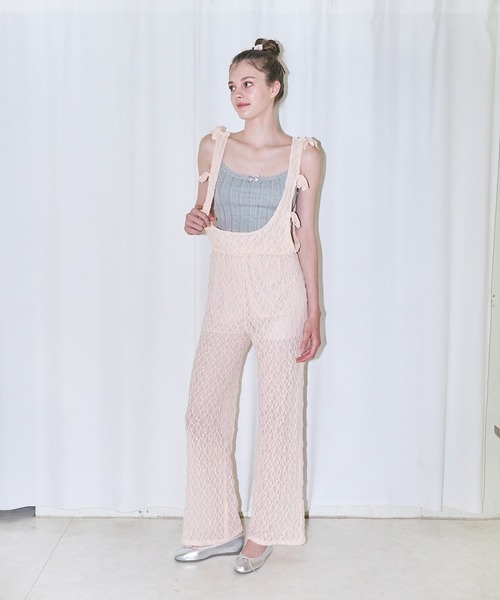 サロペット オーバーオール 「mieya mieya」BABY LACE SALOPETTE/ベビーレースサロペット レディース_9