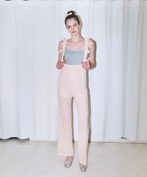 サロペット オーバーオール 「mieya mieya」BABY LACE SALOPETTE/ベビーレースサロペット レディース_3