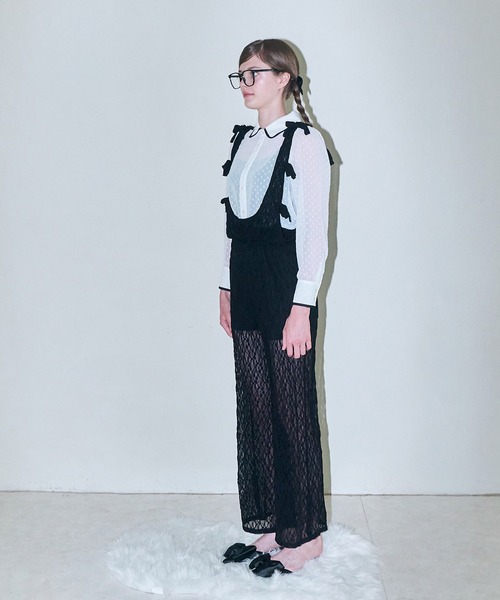 サロペット オーバーオール 「mieya mieya」BABY LACE SALOPETTE/ベビーレースサロペット レディース_13