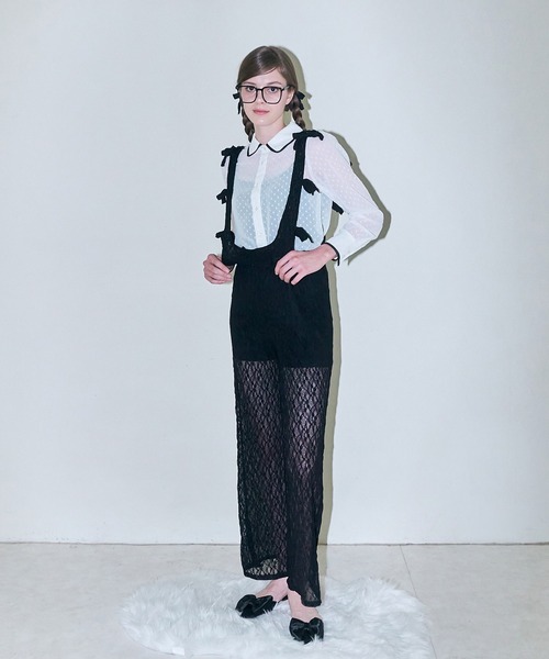 サロペット オーバーオール 「mieya mieya」BABY LACE SALOPETTE/ベビーレースサロペット レディース_16