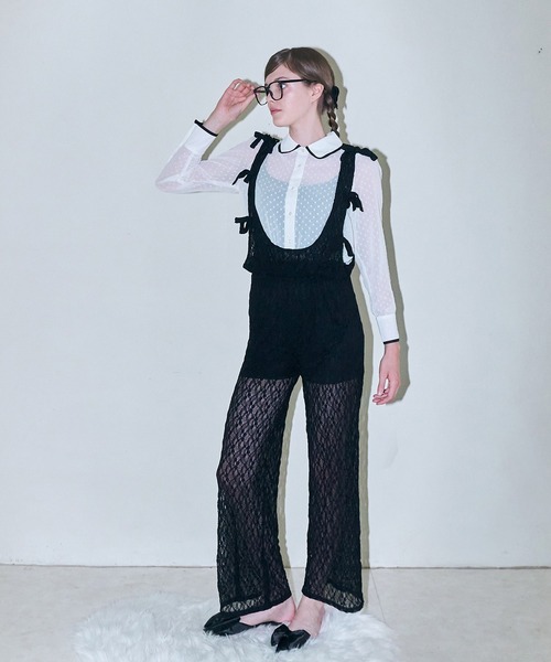 サロペット オーバーオール 「mieya mieya」BABY LACE SALOPETTE/ベビーレースサロペット レディース_17