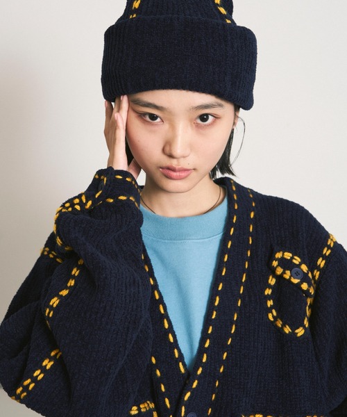 PHINGERIN ニットカーディガン ネイビー L PHINGERIN（フィンガリン） ニットカーディガン SMALL ネイビー メンズ