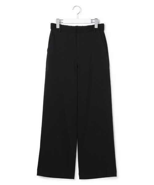 ワイドパンツ パンツ リネンレーヨンストレッチ ワイドパンツ レディースの画像