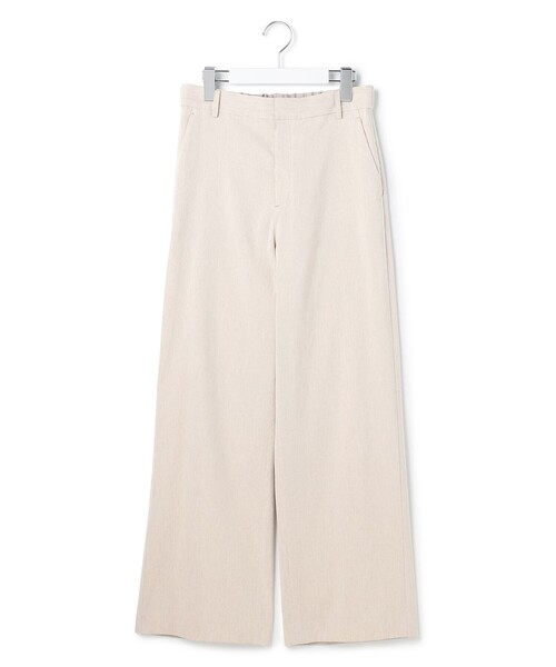 ワイドパンツ パンツ リネンレーヨンストレッチ ワイドパンツ レディースの画像