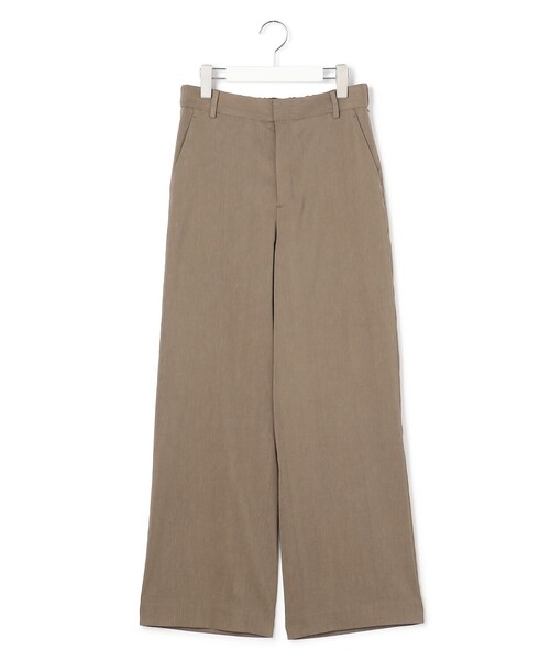 ワイドパンツ パンツ リネンレーヨンストレッチ ワイドパンツ レディースの画像