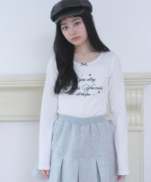 【着画あり】♡Sugar Gloss おリボンカットソー♡ WEGO（ウィゴー） tシャツ WEGO/「26年春新作」リボン付き刺繍リブロン
