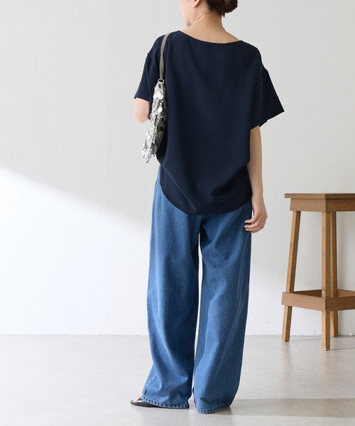 tシャツ 袖アレンジジョーゼットロゴT レディースの画像