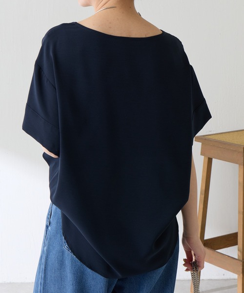 tシャツ 袖アレンジジョーゼットロゴT レディースの画像