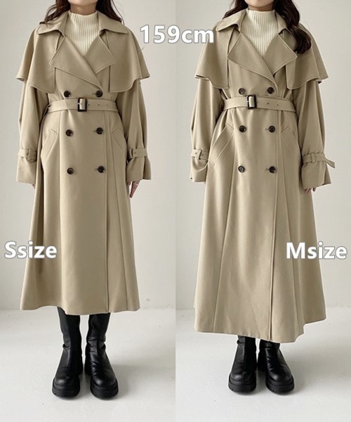 「Heather」 トレンチコート M グレー レディース_画像3