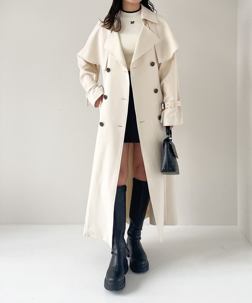 「Heather」 トレンチコート M グレー レディース_画像4