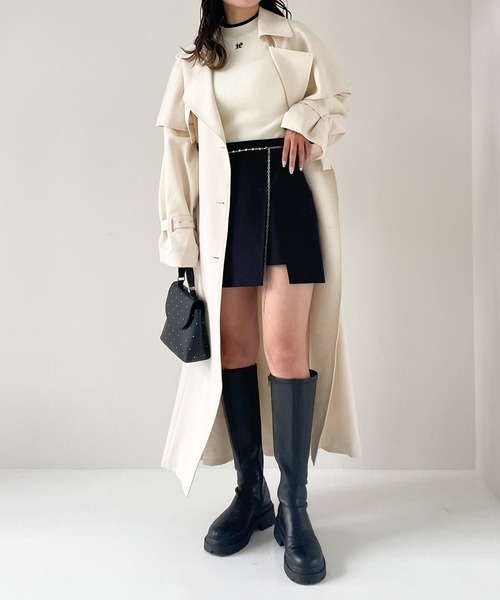 「Heather」 トレンチコート M グレー レディース_画像5
