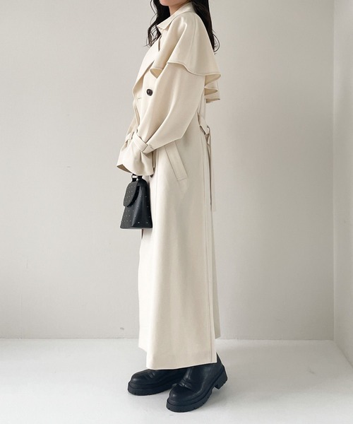 「Heather」 トレンチコート M グレー レディース_画像6