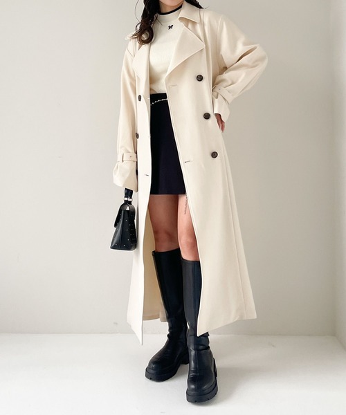 「Heather」 トレンチコート M グレー レディース_画像8