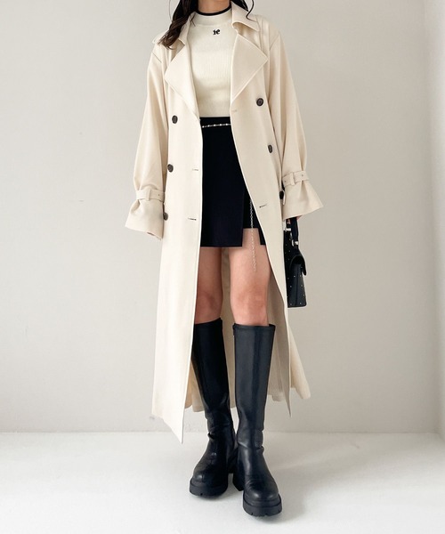「Heather」 トレンチコート M グレー レディース_画像9