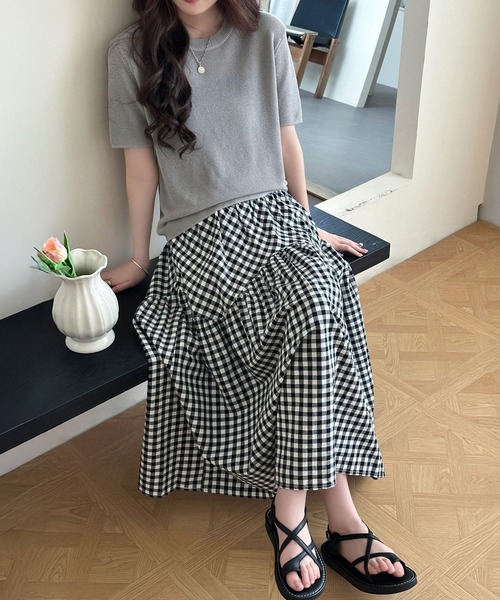 DAY CLOSET ロング スカート 夏 「シルエに変化を付けるラウンド