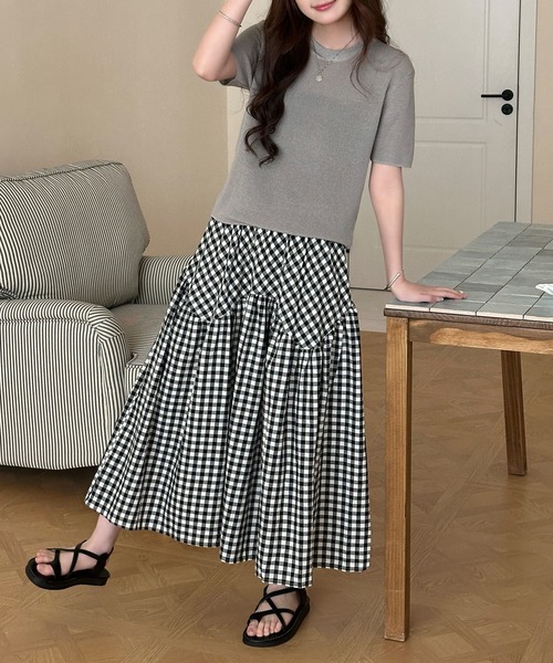 DAY CLOSET ロング スカート 夏 「シルエに変化を付けるラウンド
