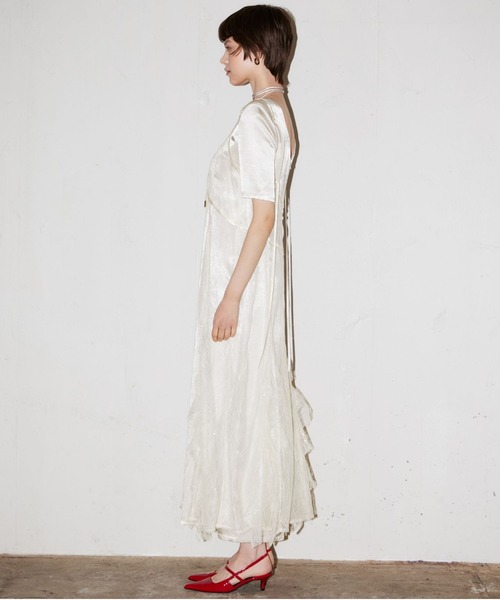 パーティードレス ドレス スパークルレースサテンドレス / sparkle lace satin dressの画像