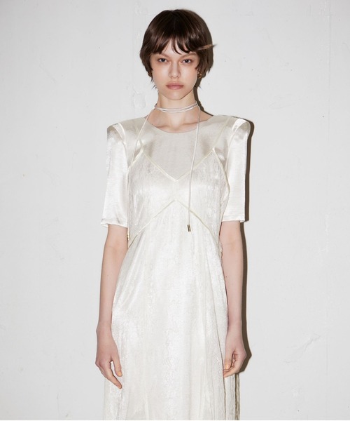 パーティードレス ドレス スパークルレースサテンドレス / sparkle lace satin dressの画像
