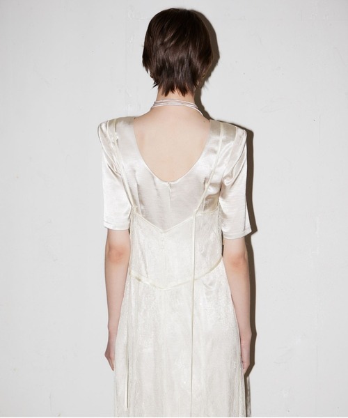 パーティードレス ドレス スパークルレースサテンドレス / sparkle lace satin dressの画像