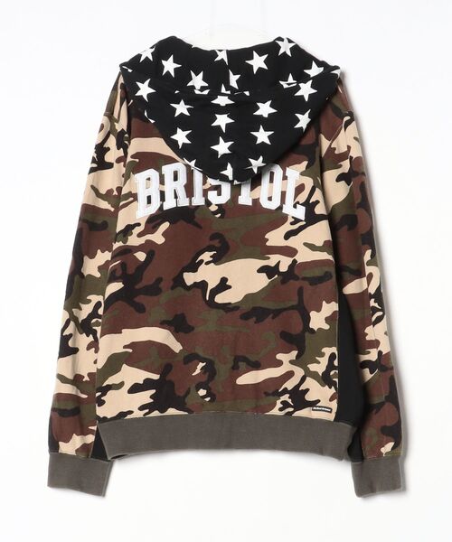 「F.C.R.B.」 カモフラージュジップアップパーカー X-LARGE ベージュ メンズ_画像2