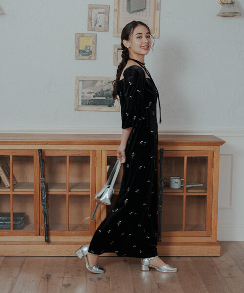 「Kastane」 7分袖ワンピース 1 ブラック レディースの画像