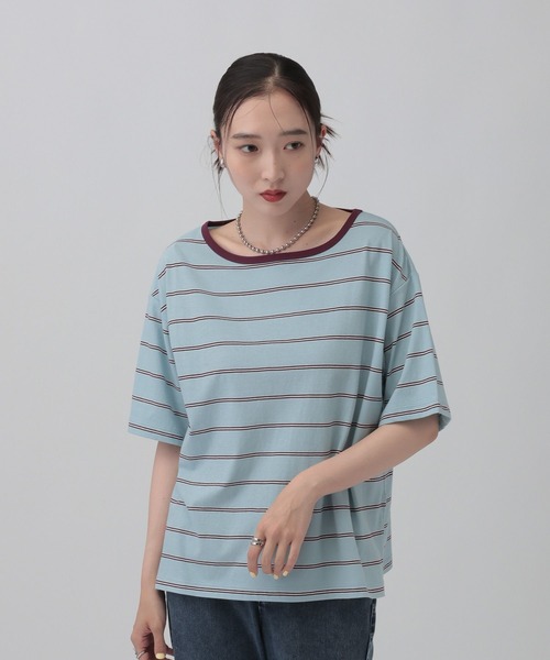LEPSIM（レプシィム） tシャツ 半袖 シアーボーダーT 849867