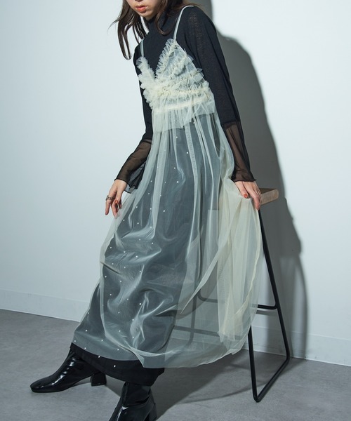 「MAISON BREEZE reveur」 キャミソールワンピース FREE アイボリー レディース_画像3