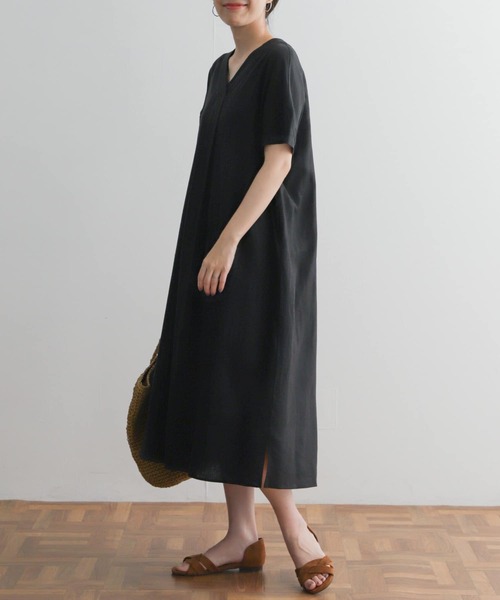 「URBAN RESEARCH DOORS」 半袖ワンピース MEDIUM ブルー レディース_画像3
