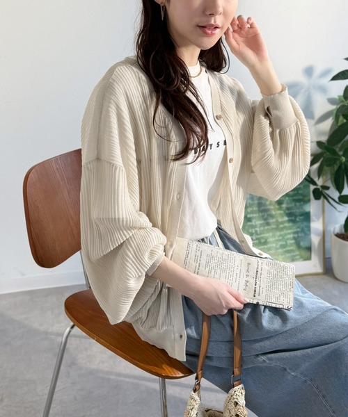 「classicalelf」 ニットカーディガン LARGE グレイッシュベージュ レディース_画像2