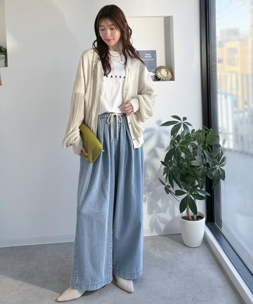 「classicalelf」 ニットカーディガン LARGE グレイッシュベージュ レディース_画像6