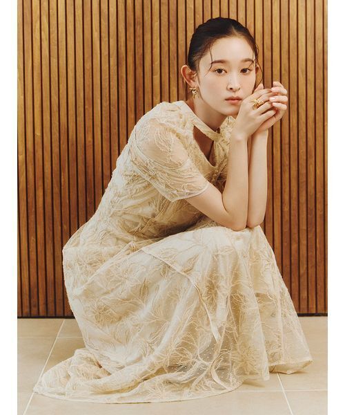 LILY BROWN（リリーブラウン） 半袖ワンピース 0 ピンクベージュ