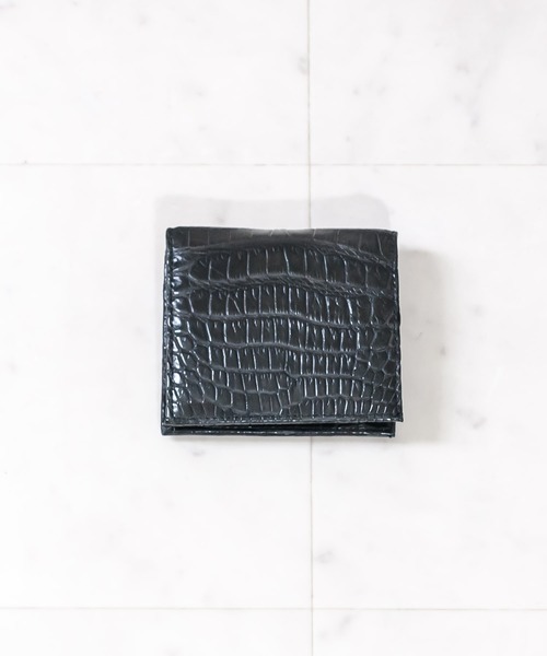 二つ折り財布 財布 HK VIVIAMO ビビアモ セレクト クロコダイルレザー二つ折り札入れ財布 レディース メンズの画像