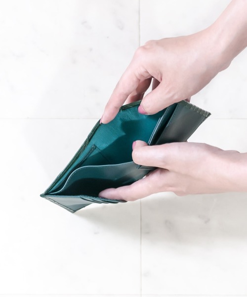 二つ折り財布 財布 HK VIVIAMO ビビアモ セレクト クロコダイルレザー二つ折り札入れ財布 レディース メンズの画像