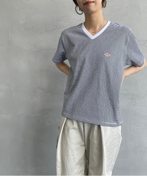 Danton tシャツ Tシャツ [DANTON/ダントン] Vネック ボーダー