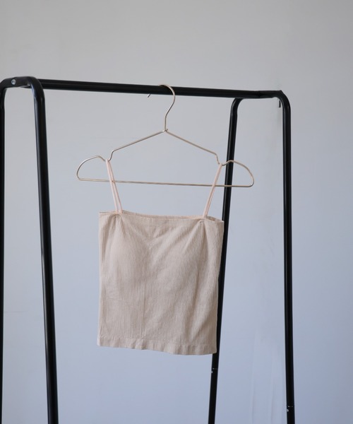 ULYSSES キャミソール 「ブラトップ」カップ付きスリムストラップリブ