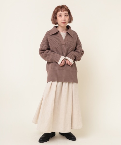 RNA-N（アールエヌエーエヌ） ニット セーター K2635 襟付きスキッパー