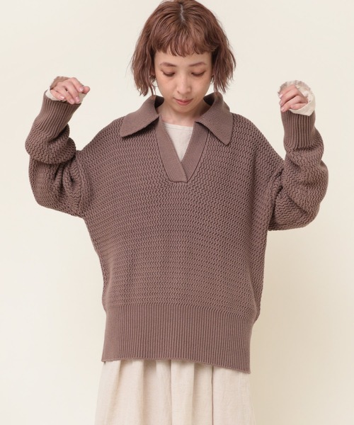 RNA-N（アールエヌエーエヌ） ニット セーター K2635 襟付きスキッパー