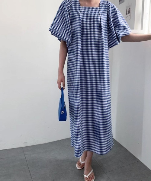 ワンピース パフスリーブギンガムワンピース : ZOZOTOWN Yahoo!店