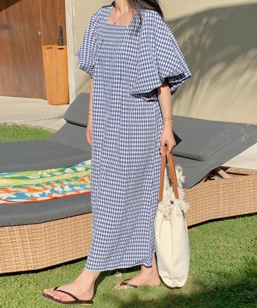 ワンピース パフスリーブギンガムワンピース : ZOZOTOWN Yahoo!店